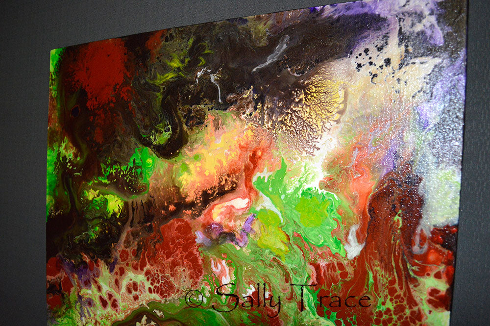 Strata, original fluid painting by Sally Trace, detail view