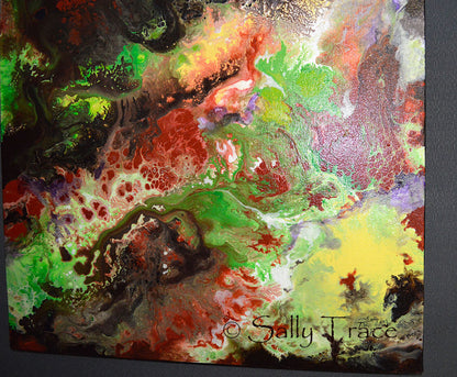 Strata, original fluid painting by Sally Trace, detail view