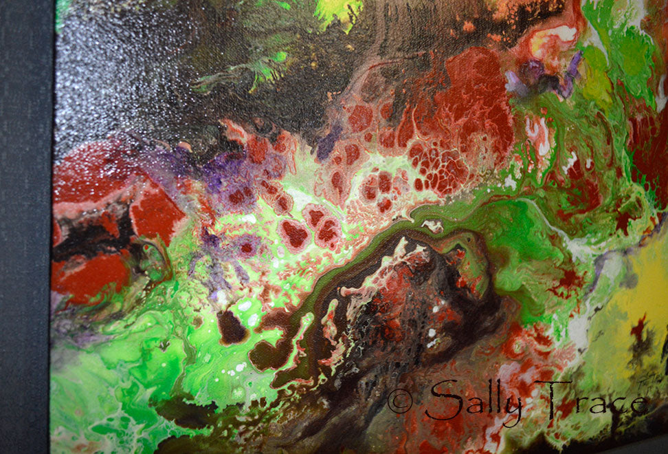 Strata, original fluid painting by Sally Trace, detail view