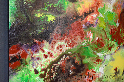 Strata, original fluid painting by Sally Trace, detail view