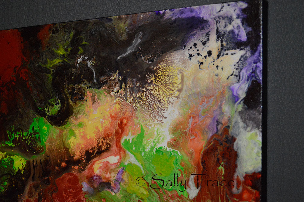 Strata, original fluid painting by Sally Trace, detail view