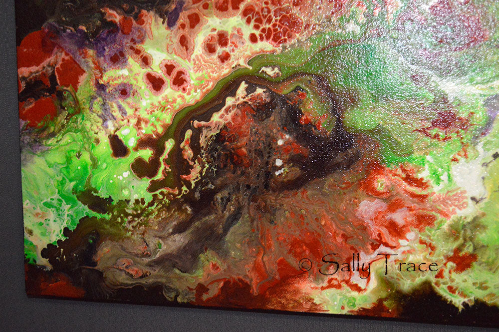 Strata, original fluid painting by Sally Trace, detail view