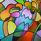 Modern contemporary geometric abstraction "Summer Day" original painting by Sally Trace, large abstract colorful abstract art