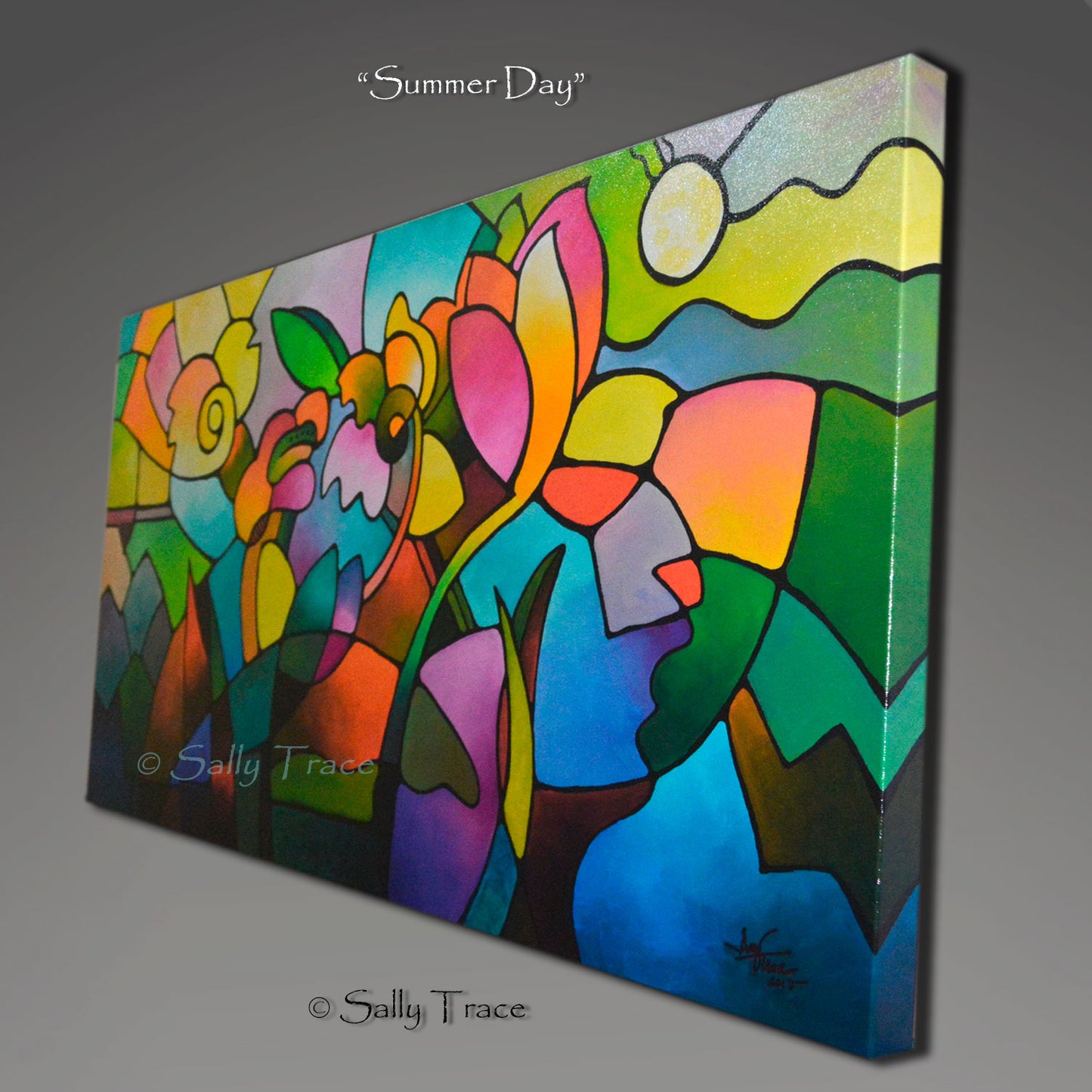 Summer Day, fine art extra large wall art giclee print on canvas by Sally Trace