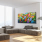 Modern contemporary geometric abstraction "Summer Day" original painting by Sally Trace, large abstract colorful abstract art
