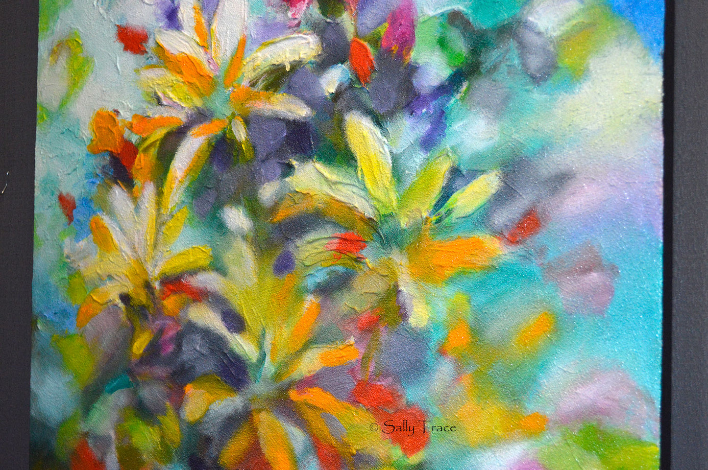 Original abstract textured painting by Sally Trace "Summer Sweetness" detail
