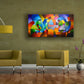 Synchronism, original geometric acrylic on canvas painting by Sally Trace, acrylic abstract painting for living room