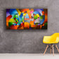 Synchronism, original geometric acrylic on canvas painting by Sally Trace, acrylic abstract painting for living room