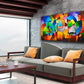Synchronism, geometric art painting print on canvas by Sally Trace