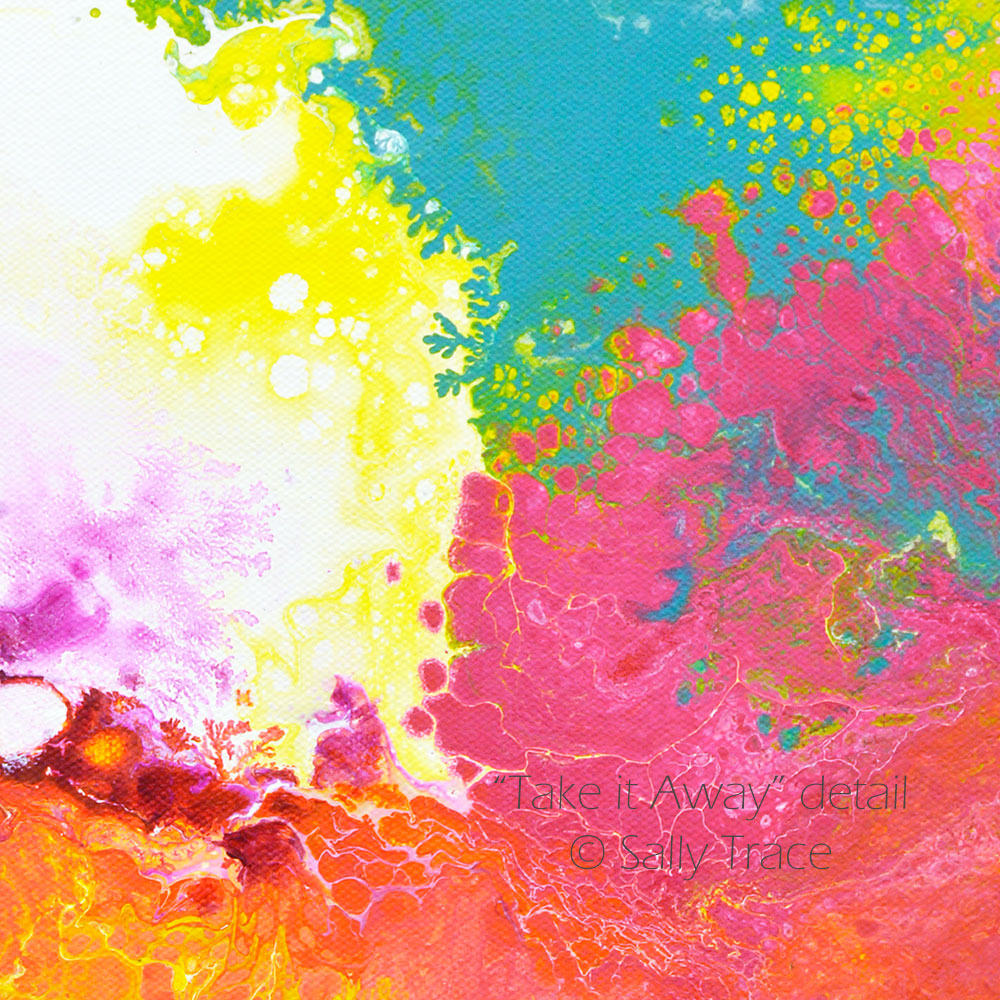 Fluid art modern abstract painting prints for sale by Sally Trace "Take It Away"