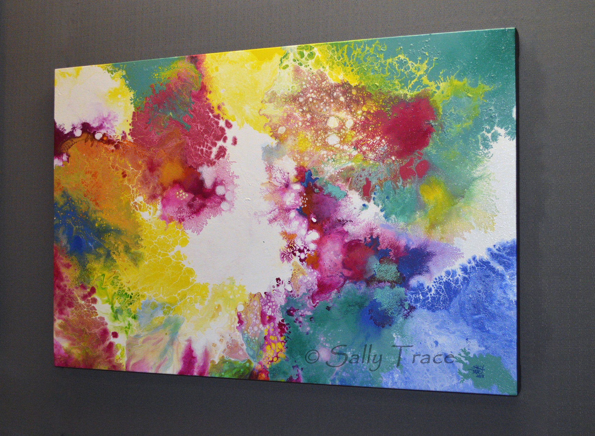 "Take it Away" original abstract fluid painting by Sally Trace