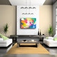 "Take it Away" original abstract fluid painting by Sally Trace, room view