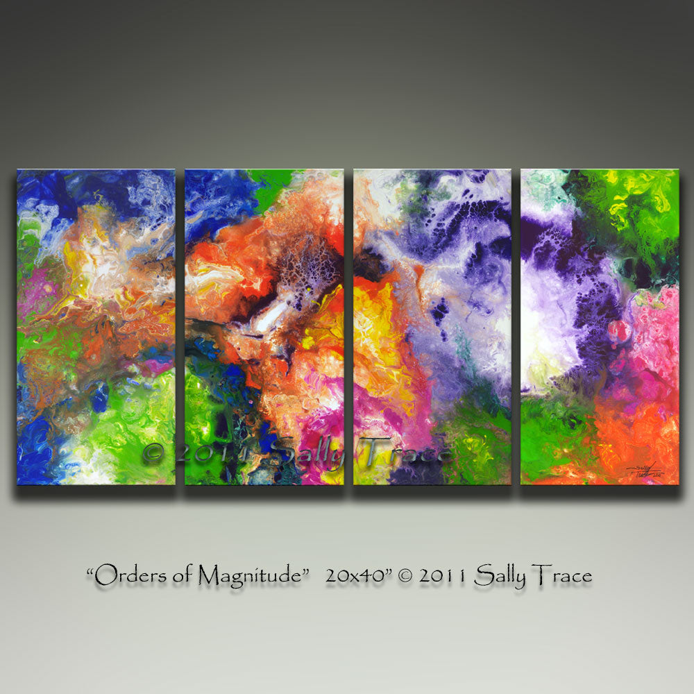 Orders of Magnitude, Original Fluid Four Canvas Painting, Sold