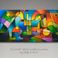 Carnival, original abstract geometric painting by Sally Trace