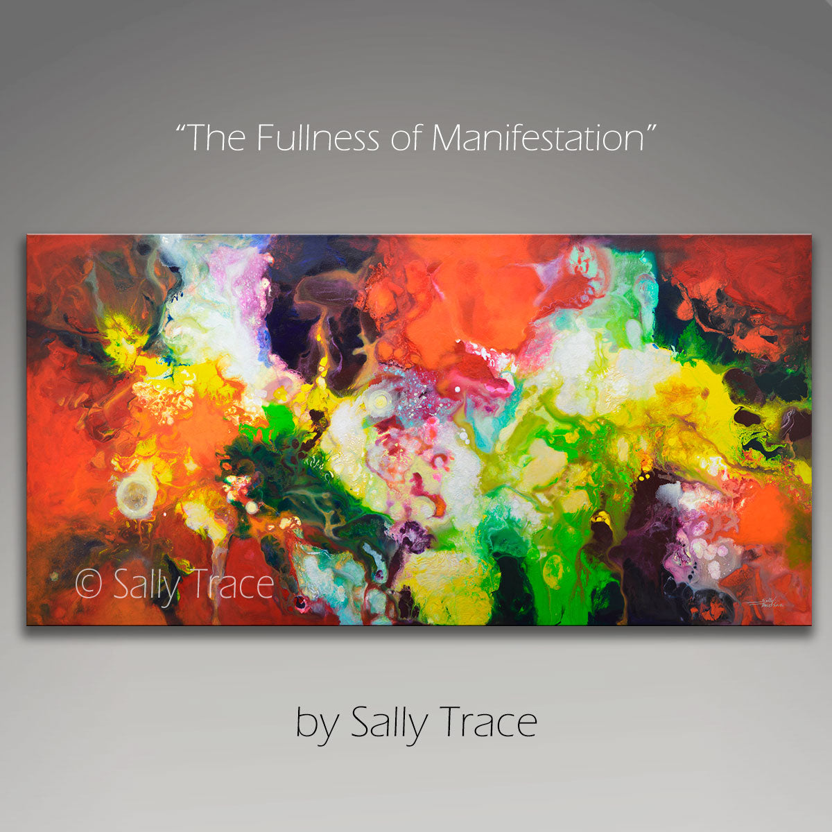 "The Fullness of Manifestations" fine art prints of an original abstract fluid painting by Sally Trace, a contemporary artwork for the home of office, decotr for your living room, dining room, colorful abstract art paintings, abstract art for sale by the artist