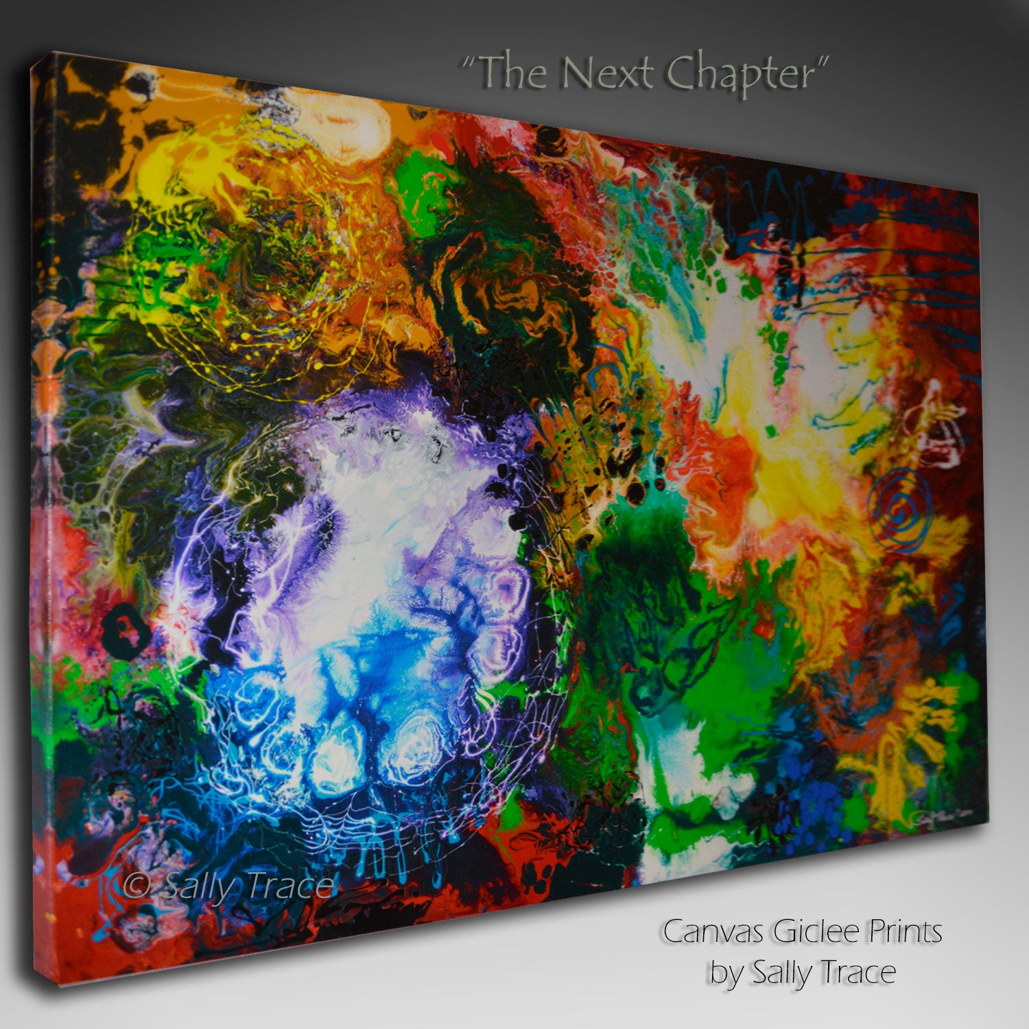 Canvas prints, contemporary fluid art painting by Sally Trace
