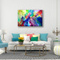 Fluid abstract paiting prints on canvas by Sally Trace "Touch Me Here", room view