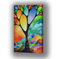 Abstract art geometric landscape "Tree of Joy" by Sally Trace giclee prints on canvas, side view