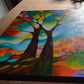 Modern contemporary original paintings for sale, Two Trees by Sally Trace