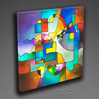 Large modern art geometric square canvas print "Unified Theory" by Sally Trace