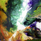 "Unseen Forces" fine art prints of an original abstract fluid painting by Sally Trace, a contemporary artwork for the home of office, decor for your living room, dining room, colorful abstract art paintings, abstract art for sale by the artist, pour painting, close-up-view