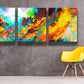 Modern contemporary art tryptych painting prints for sale by Sally Trace "Wonderment"